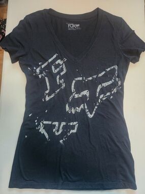 Fox Black Graphic Logo Tee with White Print